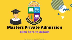 Masters Private Admission Final under National University 2020