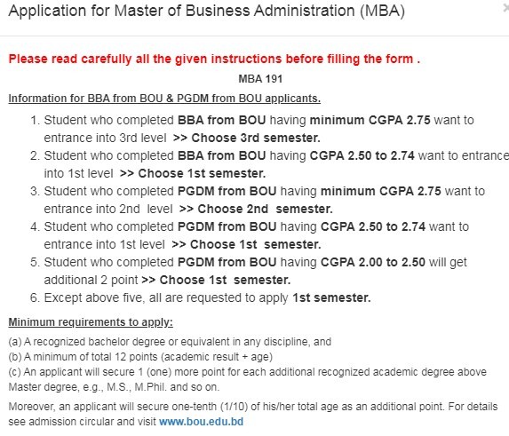 MBA Admission Requirements 2020
