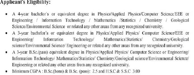 Educational Qualifications :M.Sc  in Applied physics and electronics  (weekend Program)