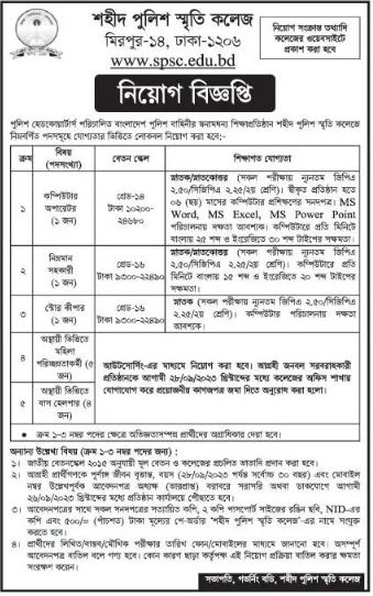 Bangladesh police job circular 